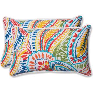 Pillow Perfect Paisley indend?rs/udend?rs accent kast pude plys fyld vejr og fade resistent l?nde - 11.5 """" x 18.5 """" bl?/multi ummi 2 t?lling