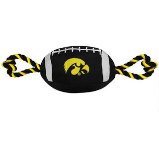 Kæledyr først NCAA Iowa Hawkeyes Fodboldhund Legetøj Togsk kvalitet Nylonmaterialer Stærke træk reb Inner Squeaker Collegiate Team Color
