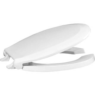 Centoco toilet s?de Round Open Front med d?kning af kraftig kommerciel rustfrit st?l h?ngsel plast lavet i USA 460STS-001 White