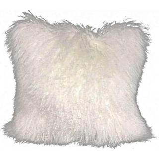 24 """" Bright White äkta tibetansk lammkudde med Microsuede -stöd