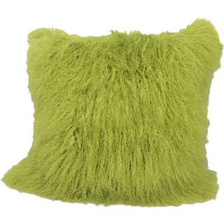 24 """" Lime Green äkta tibetansk lammkudde med mikrosuede -stöd