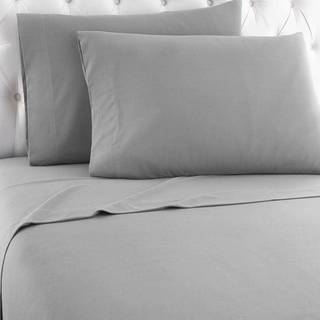 Shavel Home Products Micro Flannel Solid Sheet Set Twin Greystone