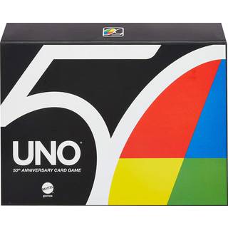 Mattel Games Uno Premium 50 -?rs jubil?umsudgave matchende kortspil med mindesm?ler & 112 kort Game Night Kids & Collectors Gave aldre 7 ?r og ?l