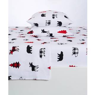 Great Bay Home Flannel Sheet Set Twin Størrelse-100% tyrkisk bomuld Dobbeltbørstet vinterpredark-Ultra-blød hyggelig 3-delt Rustik sengetøj sæt (