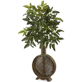 Nästan naturlig 6890 39 """" Bracken Fern med Open Weave Planter
