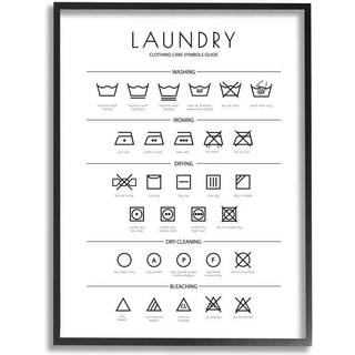 Stupell Industries Vaskernes reng?ringssymboler Minimal design Framed Giclee Art Design af Martina Pavlova