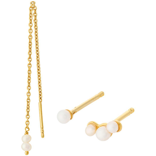 Pernille Corydon Ocean Pearl Set Øreringe 18 kt. Forgyldt Sølv c-112-gp - Dame - 925 Sterling Silver