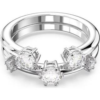 Constella Ring, Set (2), Rundschliff, Weiß, Rhodiniert
