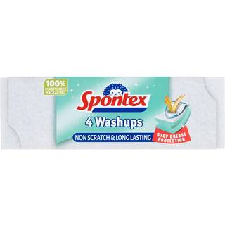 Spontex Washups ridsefri skuresvampe, pakke med 4 stk