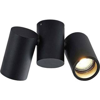 Arcchio loftlampe Gesina, 2-lys, sort, aluminium, 17,5 cm