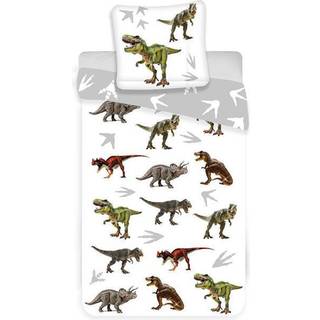Dinosaur sengetøj voksen - 150x210 cm - Dinosaur sengesæt - 100% bomuld - Dynebetræk med 2 design