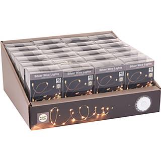 Lyskæde sølvfarvet wire 40 LED - varm hvid