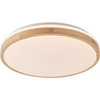Lindby LED-loftlampe Emiva, Ø 49 cm, CCT, træ