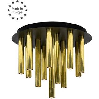 Gocce loftlampe, 13-lys, messing/sort, jern, G9