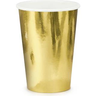 6 stk Papbæger guld 22cl