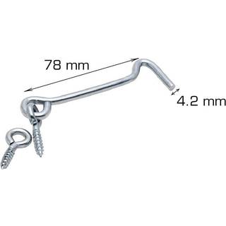 Dørkrog Ø4,2 x 78 mm elforzinket 2 stk.
