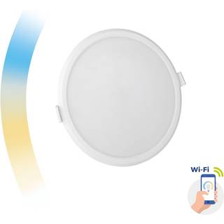 12W Smart Home LED indbygningspanel - Tuya/Smart Life, Google Home og app, hul: Ø15,5 cm, Mål: Ø16,2 cm, 230V - Dæmpbar : Via Smart Home, Kulør : CCT (Varm til Kold Hvid)