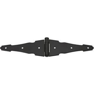 National Hardware N881-946 V847 Ornamental Strap Hinges in Black 2 Pack