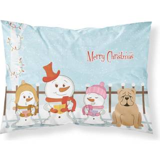 Caroline's Treasures Christmas Carolers Merry English Bulldog Fawn Fabric Standard Pillowcase BB2455Pillowcase