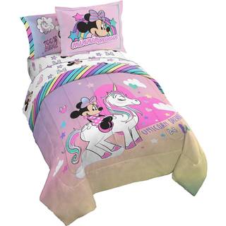 Jay Franco Disney Minnie Mouse Unicorn Dreams 7 stykker fuld seng sæt - Inkluderer reversibel dyne & ark sæt sengetøj - Super Soft Fade Resistant
