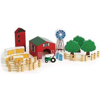 Excellerations Farm Block Play Set 25 stykker Gave rollespil f?rskoleuddannelsesleget?j i alderen 3 ?r og op (vare # landmand)