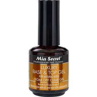 MIA Secret Luxury Base og Gel Top Coat til gel neglelak 15 ml - Ryd gel neglelak - High Gloss Top Coat til gelpolit