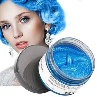 ACOSEXY Midlertidig bl? h?rvoks 4,23 oz ?jeblikkelig frisure mudder fl?de naturlig h?r farvel?gning voks materiale engangsh?rstyling farvestof (b