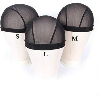 Zqian Beauty Small Mesh Dome Caps For Wigs 6 Pcs Stretchable Mesh Dome Wig Wig Cap Spandex Black Wig Caps til Making Wigs (6 Pcs Black S)