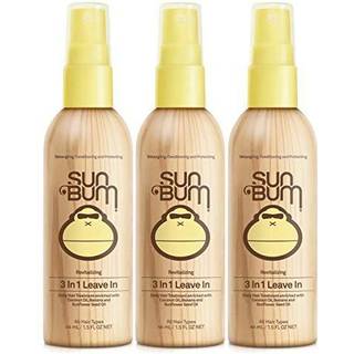 Sun Bum Revitaliserende 3-i-1 Leave-In Hårbalsam, 3-pak, ca. 44 ml pr. flaske — gør håret nemt at kæmme, plejer og beskytter håret