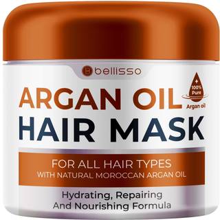 Marokkansk Argan Oil Mask - Dyb konditioneringsfugtighedscreme til tørt ekstremt beskadiget hår - Hydreringsreparationsbehandling til splittede e