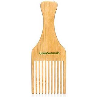 Grannaturals Wooden Comb & Hair Pick - Natural Wood Volumizing & Styling Tool til tykt groft kr?llet h?r - ikke -statisk kam til Afro & Beard - L