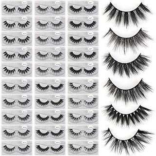 Magefy 30 par 6 Styles faux mink ?jenvipper 16mm-20mm vipper naturligt look til dramatiske falske ?jenvipper h?ndlavede genanvendelige falske ?je