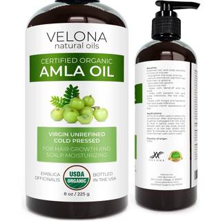 Velona Amla-olie - USDA Økologisk, 227 g, 100% ren og naturlig bærerolie, Ekstra jomfru, koldpresset til hårvækst