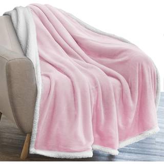 Pavilia lyserosa sherpa fleece kast t?ppe til sofa bl?dt tyk seng t?ppe til sofa hyggeligt varmt kast t?ppe hele s?son fuzzy plush vinter t?ppe r