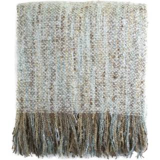 Fennco Styles Aqua Faux Mohair Throw Tæppe - Shabby Chic Tassel Tæppe Hyggeligt boligindretning 50 """" X60 """"