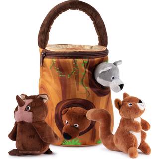 Mine Talking Plush Forest Animals Toy Set | Inkluderer 4 bl?de og fluffy et tr?formet b?rer Fantastisk gave til baby -sm?b?rn eller piger