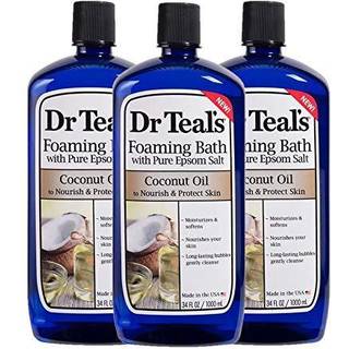 Dr. Teals kokosn?ddeolie skummende badegaves?t (3 pakke 34 oz ea.) - Nourish & Protect Coconut Oil blandet med ren Epsom -salt beroliger sindet o