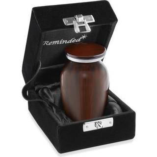 Husket lille kremationsminde urn for menneskelige aske brune mini -mindesmag med fl?jlssag