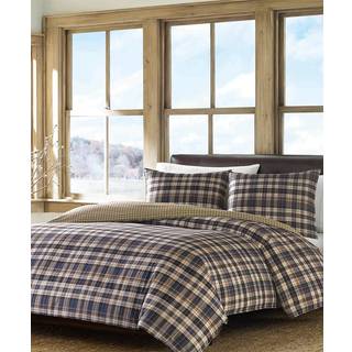 Eddie Bauer - Twin Comforter Set Reversible Cotton Bedding With Matching Sham Home Decor til alle s?soner (Port Gamble Blue Twin)