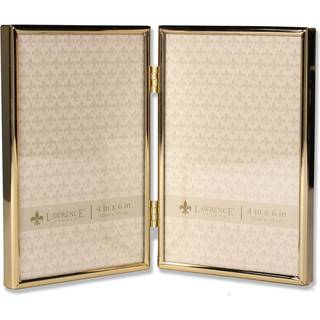 Lawrence -rammer hænger simpelthen guld metal billedramme 4x6 dobbelt