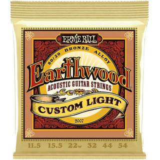 Ernie Ball Earthwood Custom Light 80/20 Bronze Acoustic Guitar Strings 11.5-54 gauge (P02007)