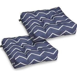 Klassisk tilbehør Vandafvisende firkantet gårdhave sæde puder 19 x 19 x 5 tommer 2 pakke Navy chevron udendørs sæde puder