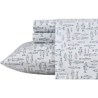 Eddie Bauer - Hele lagner Bomuld Percale Sengest Crisp & Cool Home Decor (Albright Hill Green 4 stk Fuld)