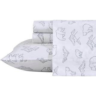 Eddie Bauer - King Sheets Cotton Percale Bedding Set Crisp & Cool Home Decor (Smokey Bear Camp Gray King)