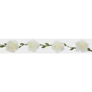 Kunstig rose guirlande 120 cm. - Hvid