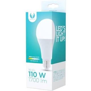 LED-lampe E27 A65 18W 230V 6000K - 1700 lm kølig hvid belysning