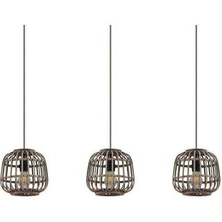 Lindby hængelampe Bominio, 102 cm, rattan, træ, E27
