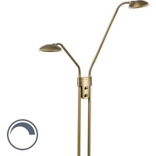 Moderne gulvlampe bronze med læselampe inkl. LED - Eva