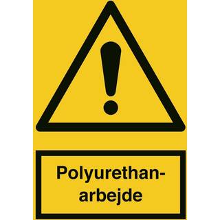 Advarselsskilt - Polyurethanarbejde - Vinyl klistermærke - 210 x 148 mm (A5)