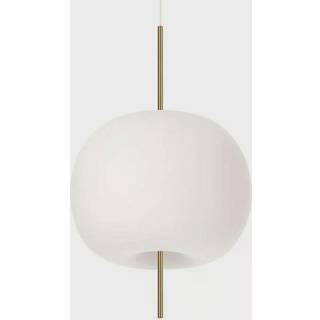 kdln Hængelampe Kushi, messing/hvid, Ø 43 cm, dæmpbar